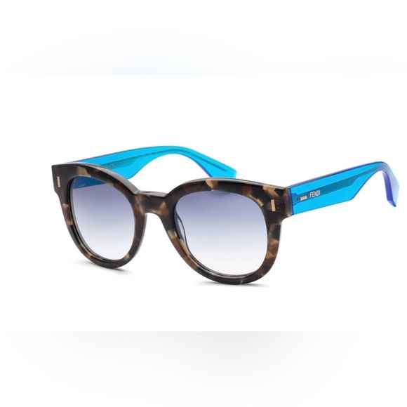 Fendi Gradient Round‎ Sunglasses | Tortoise + Blue